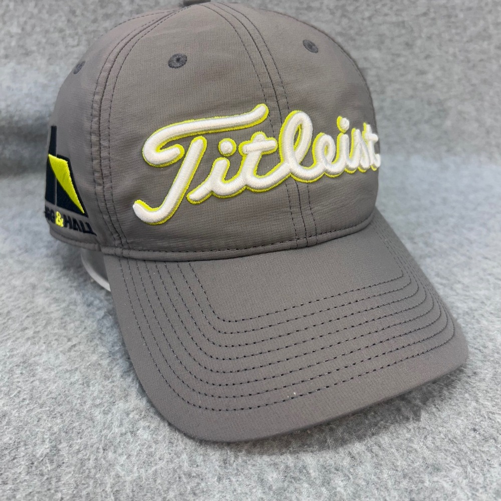 Titleist Logo Mens Grey Titleist Golf Hat Hugg & Hall Adjustable One Size